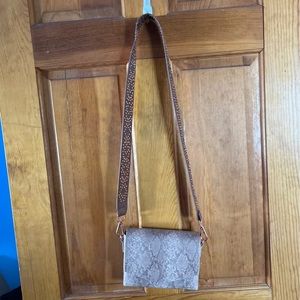 Street level snakeskin crossbody bag